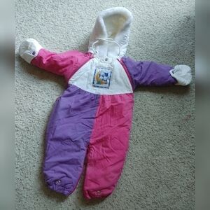 Vintage Toddler Time color block infant snowsuit‎